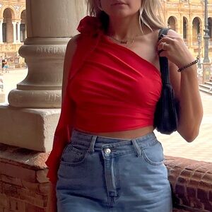 Elegant Red Rose Top